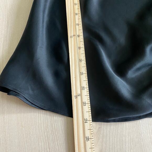Ecru Y2K 90s Asymmetrical Ruched Top Women Size M Black Sleeveless Quiet Luxury - Picture 6 of 9